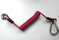 5.0 mm Red Stopdrop Alat Lanyard Kabel Dengan Stainless Mengunci Hooks