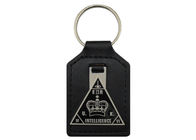 Promosi Hadiah 3D Kulit Pocket Badge, Fashionable Cincin Key dengan Gold Plating