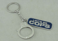 Polisi Promosi Keychain Zinc Alloy lembut Enamel Dengan Perak 42 mm