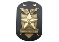 Hadiah promosi Menjaga Kulit Badge kanan, Personalized Gantungan kunci dengan Antique Gold Plating dan Ball Rantai
