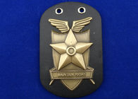 Hadiah promosi Menjaga Kulit Badge kanan, Personalized Gantungan kunci dengan Antique Gold Plating dan Ball Rantai