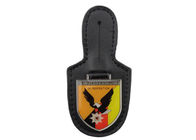 Gremzpolizei Disesuaikan Kuningan Kulit Pocket Badge dengan lembut Enamel Emblem, Gold Disepuh