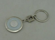 1 1/2 Inch Zinc Rantai Alloy Promosi Key Dengan Porcelain Sepotong disisipkan, Silver Plating