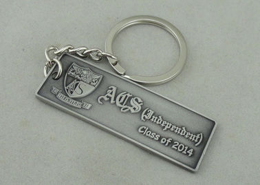 Antique Silver Plating ACS Promosi Keychain Zinc Alloy Die Casting 2,0 mm