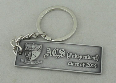 Antique Silver Plating ACS Promosi Keychain Zinc Alloy Die Casting 2,0 mm