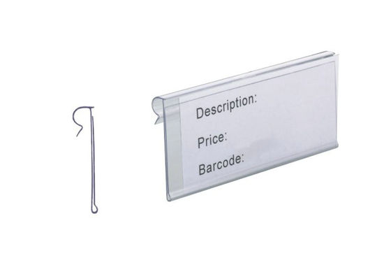 PVC Supermarket, Department Store Harga Eceran Tag, Clear Plastic Label Pemegang, Channel Jalur Label Pemegang 31.244