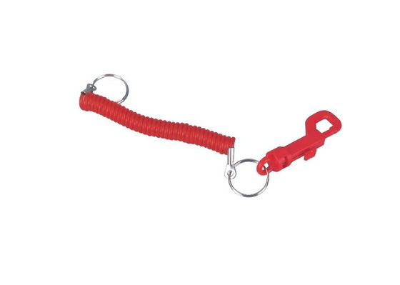 Dekoratif Red PP dan PVC Gantungan kunci promosi dengan kabel spiral 30.584