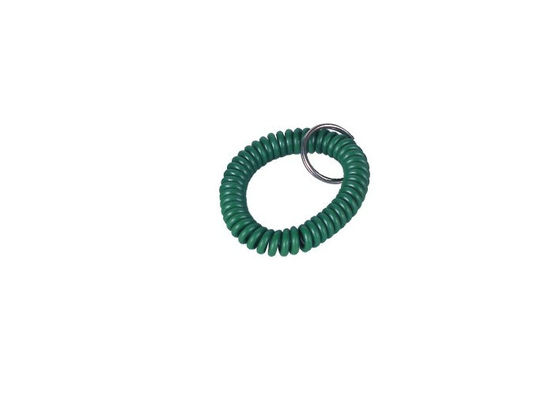 Hijau Wrist PVC gantungan kunci, gantungan kunci promosi dengan cincin Spiral 30.590