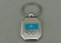 Olympic Iklan Keychain Zinc Alloy Die Casting Dengan Silver Plating