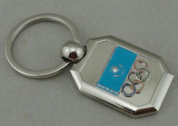 Olympic Iklan Keychain Zinc Alloy Die Casting Dengan Silver Plating
