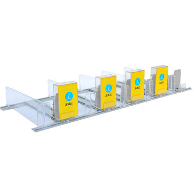 Disesuaikan Ukuran Sign Retail Pemegang, Rokok Shelf Pendorong Untuk Supermarket / Toko Retail