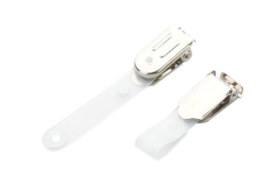 50mm tali PE membalik klip kartu nama atas logam, ID Badge Holder Clip untuk konferensi, pertemuan 30.270