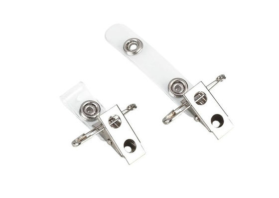 Silver Spring rahang konferensi nama logam lencana klip, ID Badge Holder Clip dengan peniti 30.274