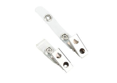 Logam popper kartu musim semi rahang kredit, ID Badge Holder Clip dengan PVC tali dan tombol logam 30275