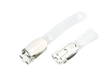 Perak Logam atas flip menggantung kartu ID, nama Badge Holder Clip untuk sekolah dan kantor 30286