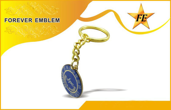 Full Color Printing Bronze / Tembaga Round Gantungan kunci Promosi Untuk Tim Acara