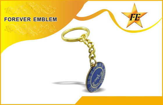 Full Color Printing Bronze / Tembaga Round Gantungan kunci Promosi Untuk Tim Acara