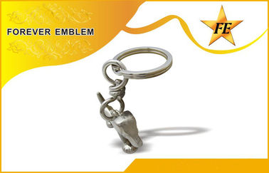Bronze / Tembaga 3D logam Promosi Gantungan kunci Dengan Split Ring + Ring Langsung