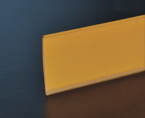 Disesuaikan Supermarket Shelf data strip PVC untuk Mal, Yellow