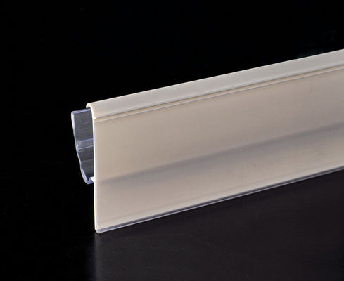 Berwarna Plastik Adhesive Shelf data strip Di Supermarket Store, Putih