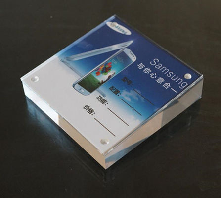 Persegi Tabletop Plexiglass Acrylic Sign Holder Berdiri Dalam Desain Standar