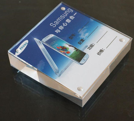 Persegi Tabletop Plexiglass Acrylic Sign Holder Berdiri Dalam Desain Standar