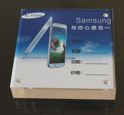 Persegi Tabletop Plexiglass Acrylic Sign Holder Berdiri Dalam Desain Standar