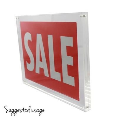 Plexiglass Batal 11 x 17 Acrylic Sign Pemegang Dinding Untuk Penayangan Iklan