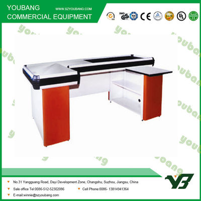 Tahan lama Listrik Supermarket Checkout Kontra Tunai Meja 2000 * 1200 * 850mm