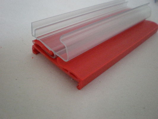 plastik diekstrusi transparan membentuk supermarket / toko PVC Strip Data