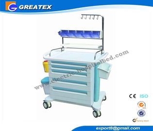 Pasien Emergency / Medis Trolley, Furniture Rumah Sakit dengan Plastic Drawer Kabinet