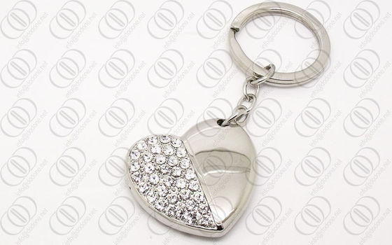 Perhiasan Stainless Steel Bentuk Hati Keychain Dengan Kristal Swarovski Batal
