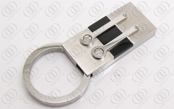 Sekrup Stainless Steel Keychain PVD IP Hitam dan Silver Shiny