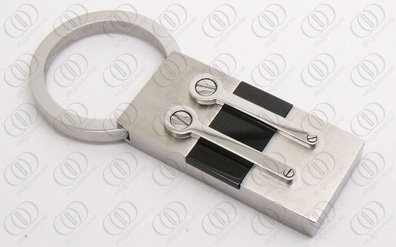 Sekrup Stainless Steel Keychain PVD IP Hitam dan Silver Shiny