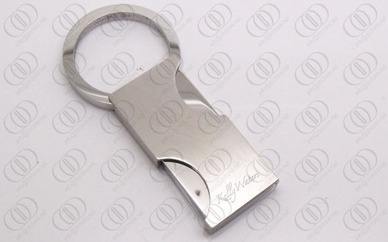 Gaya persegi Perak Keychain Dengan Cermin Musim Semi Terbuka dan Tutup