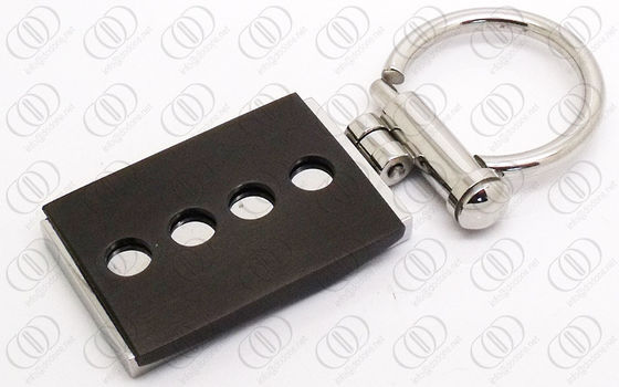 Fashion Square Stainless Steel Keychain Hitam Disepuh Dengan Screw Terbuka dan Tutup