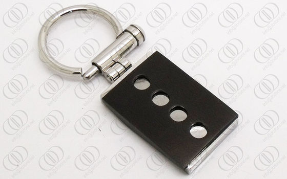 Fashion Square Stainless Steel Keychain Hitam Disepuh Dengan Screw Terbuka dan Tutup