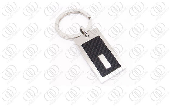 316L Stainless Steel Hitam Carbon Fiber Keychain Engraeable Accent