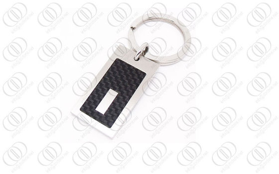 316L Stainless Steel Hitam Carbon Fiber Keychain Engraeable Accent