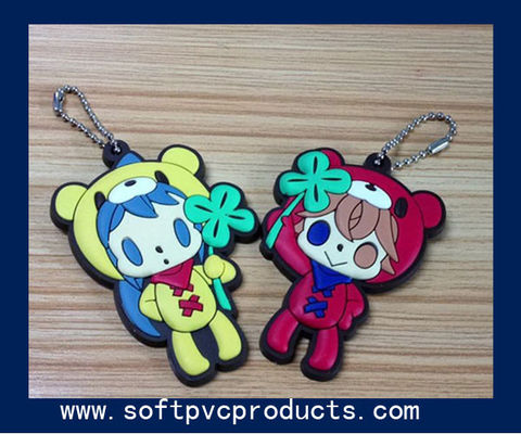 Chains lucu Doll Personalized Kustom Key / Plastik Gantungan kunci / Silicone keyring dengan Logo