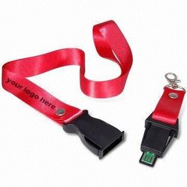 Lanyard Plastik / Polyester USB Flash Memory dengan Disesuaikan Logo Percetakan