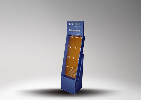 Glossy Varnishing Karton Lantai Menampilkan / Hook Tampilan Rack