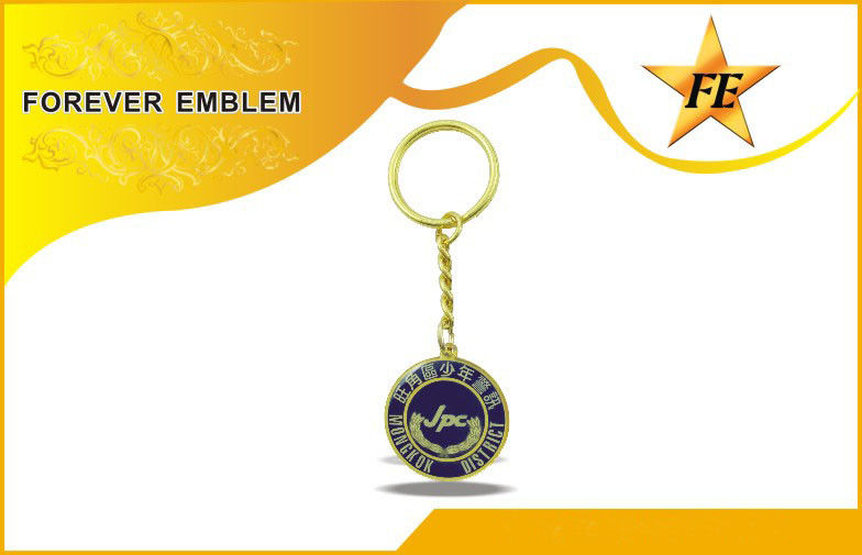 Full Color Printing Bronze / Tembaga Round Gantungan kunci Promosi Untuk Tim Acara